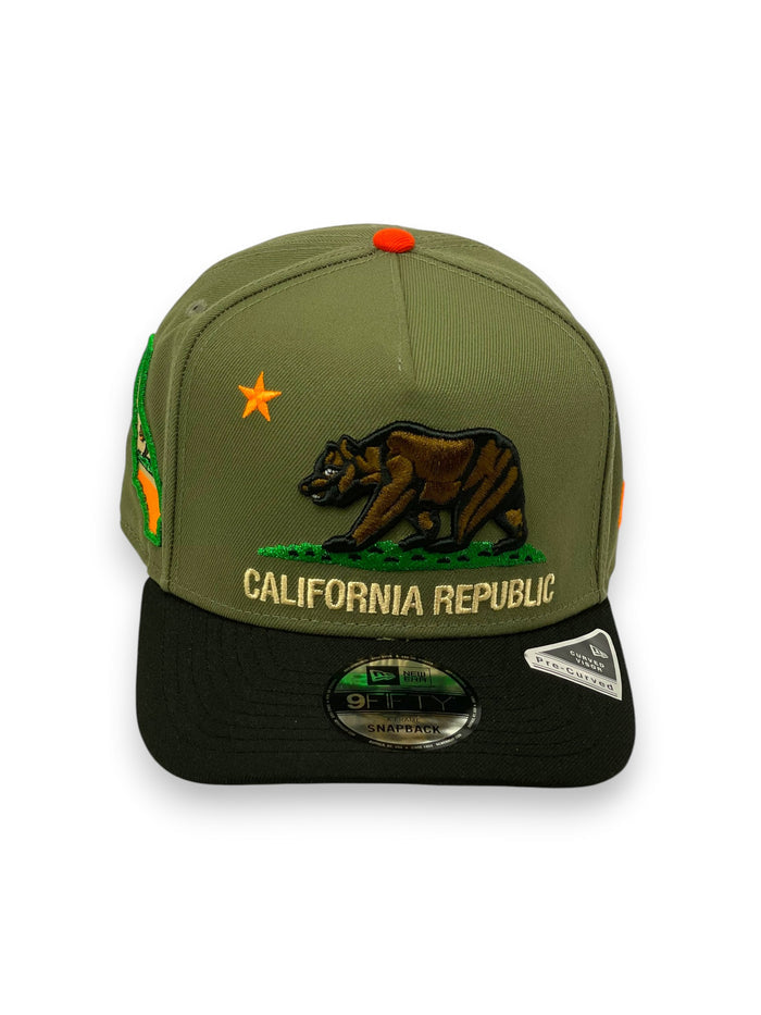 CALIFORNIA REPUBLIC (OLIVE) "9FIFTY AFRAME" NEW ERA SNAPBACK
