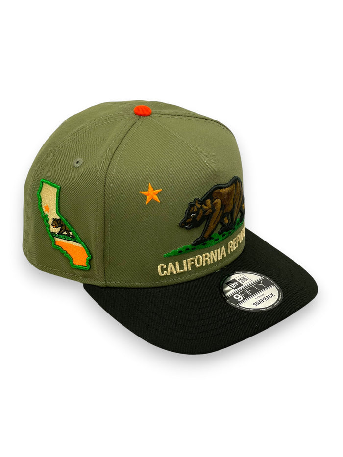 CALIFORNIA REPUBLIC (OLIVE) "9FIFTY AFRAME" NEW ERA SNAPBACK