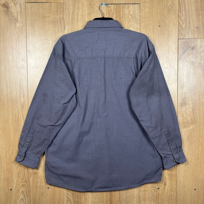 Carhartt FR Flame Resistant Work Shirt Grey Embroidered Utility Large