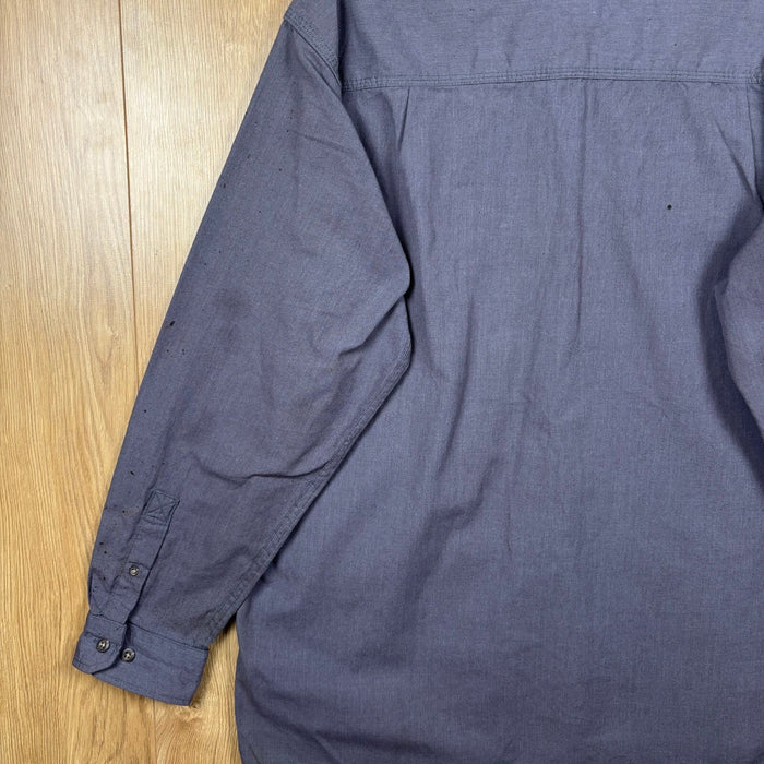 Carhartt FR Flame Resistant Work Shirt Grey Embroidered Utility Large