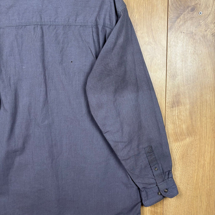 Carhartt FR Flame Resistant Work Shirt Grey Embroidered Utility Large