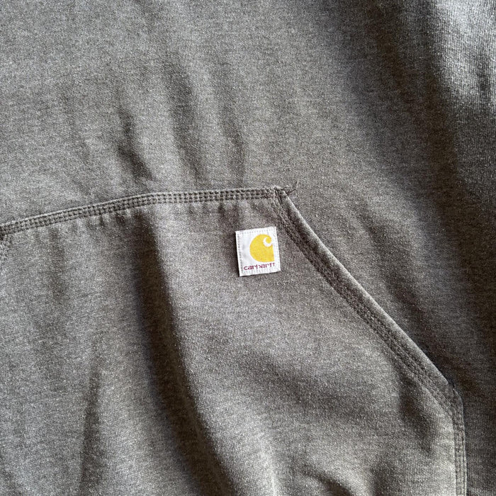 Carhartt Grey Spellout Sleeve Hoodie Sweatshirt Size L