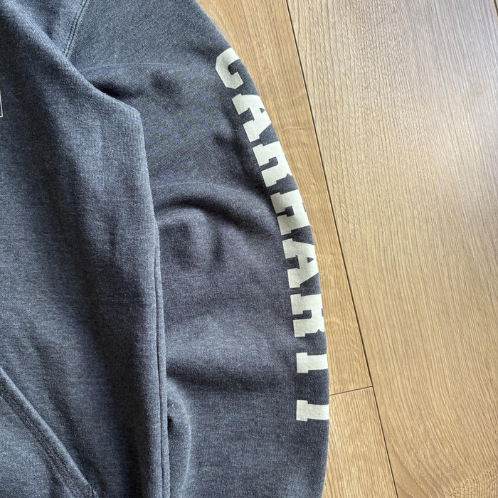 Carhartt Grey Spellout Sleeve Hoodie Sweatshirt Size L