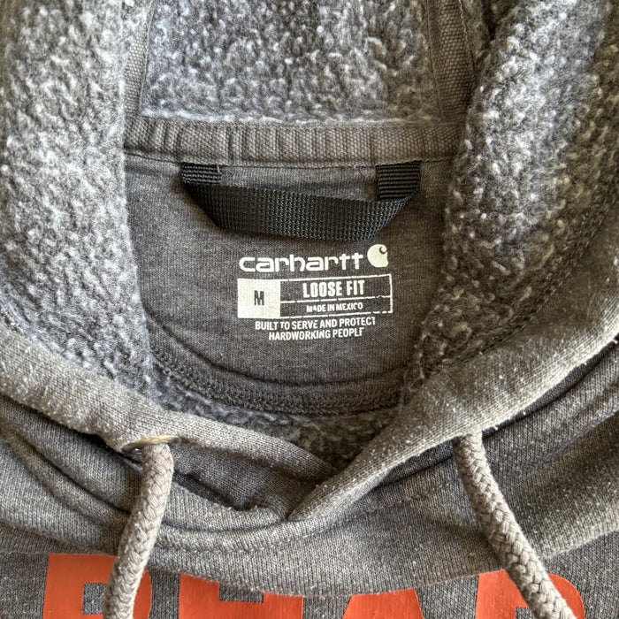 Carhartt Spell Out Sherpa Lined Hoodie Grey