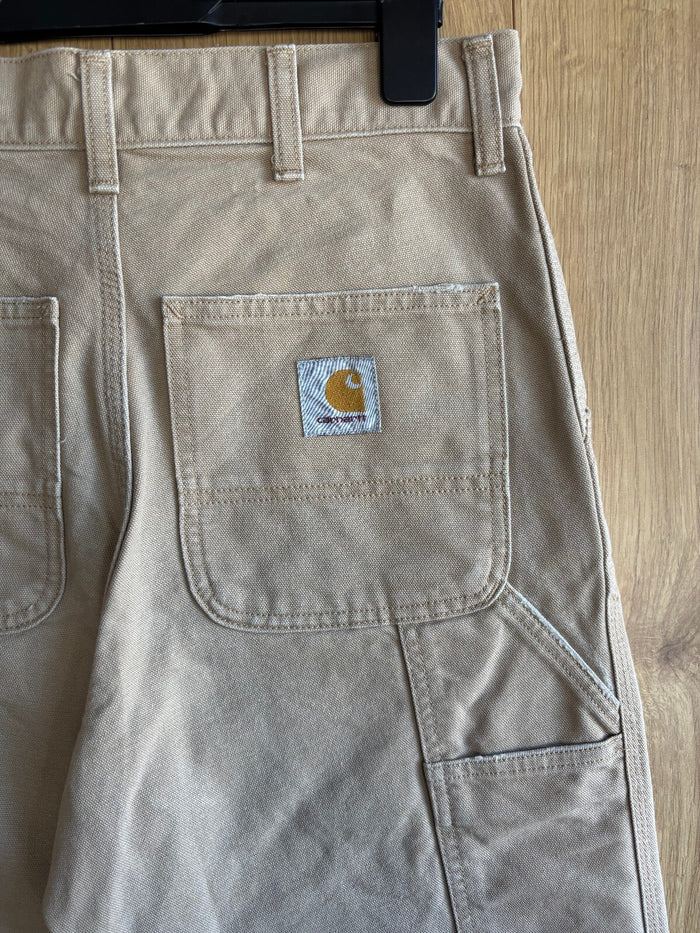 Carhartt WIP Single Knee Canvas Carpenter Work Pants Beige W27 L32