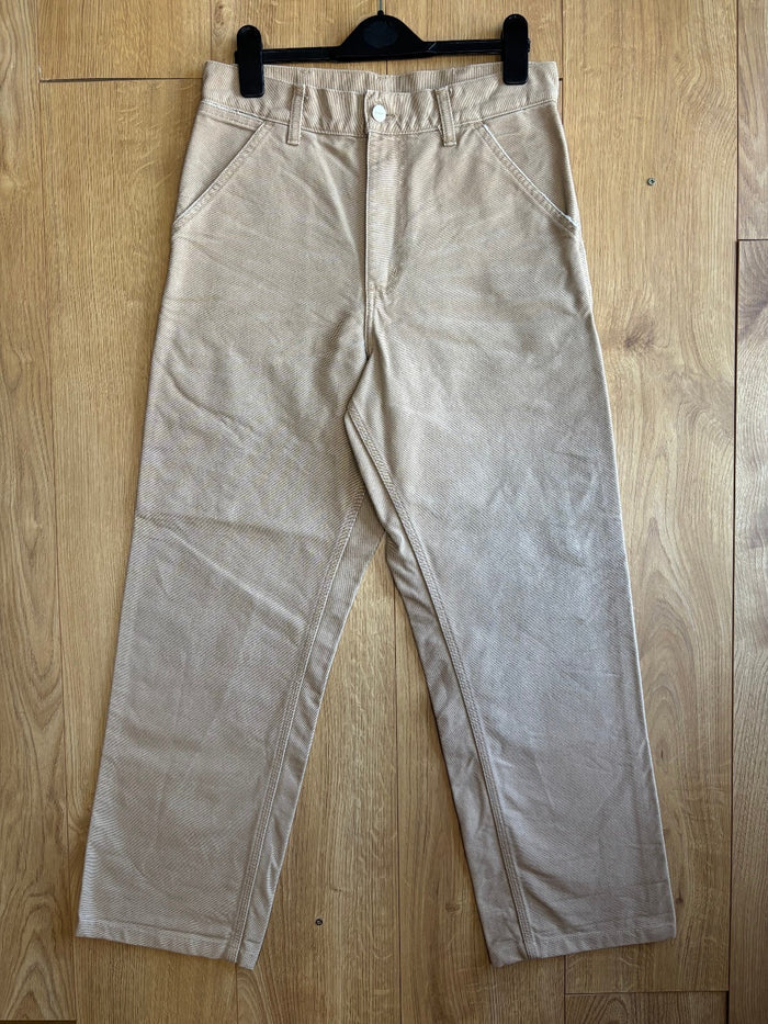 Carhartt WIP Single Knee Canvas Carpenter Work Pants Beige W27 L32