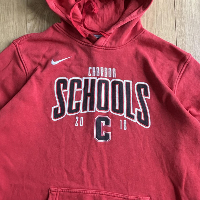 Nike Chardon Schools Hoodie Red Swoosh Spellout