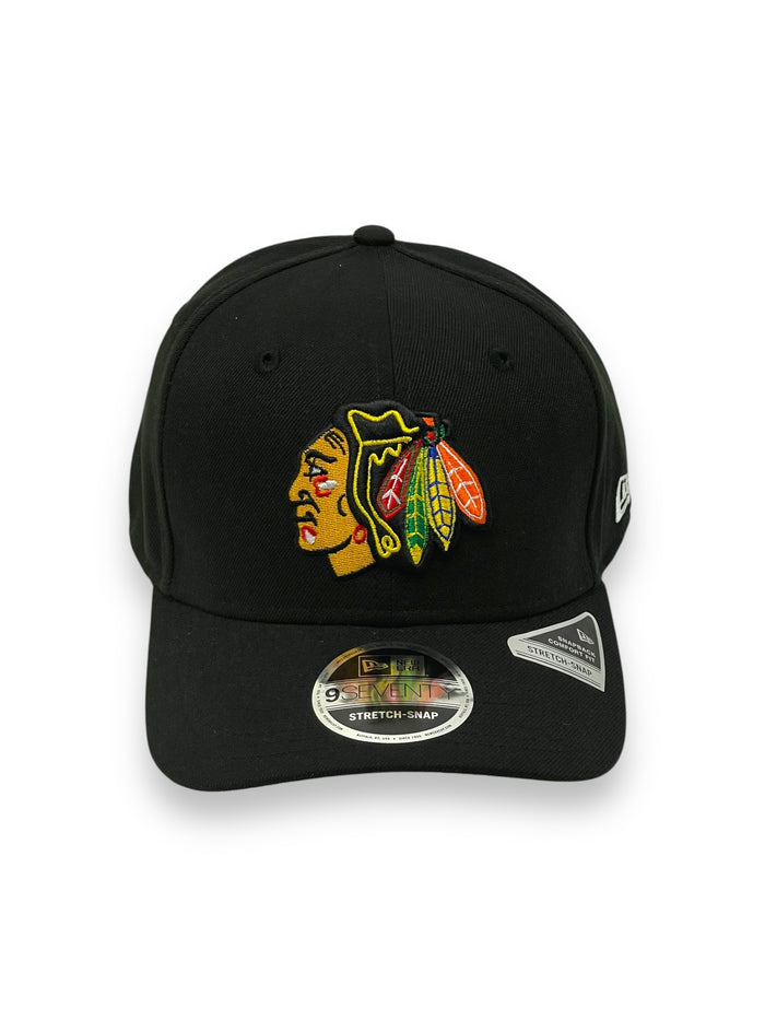 CHICAGO BLACKHAWKS (BLACK) "9SEVENTY" NEW ERA STRETCH SNAPBACK
