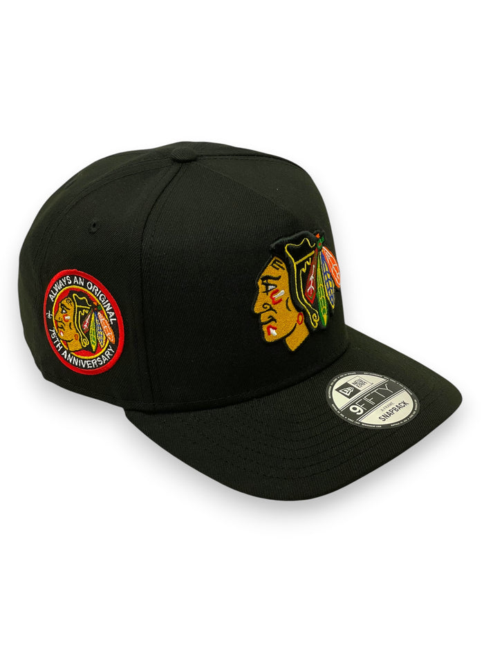 CHICAGO BLACKHAWKS (BLK) "9FIFTY AFRAME" NEW ERA SNAPBACK