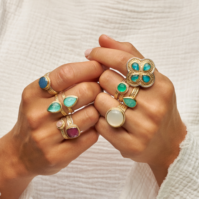 Chrysocolla Clover Ring