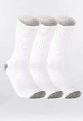 CITY LAB MEN'S ATHLETIC WHITE CREW SOCKS (PACK OF 3 PAIRS)