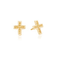 Classic Cross Stud Earrings - Gold