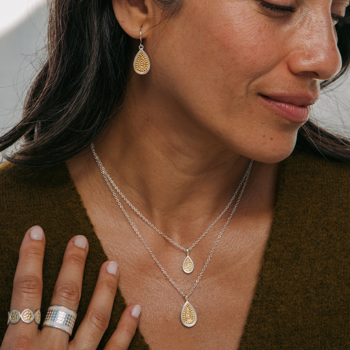Classic Teardrop Pendant Necklace - Reversible