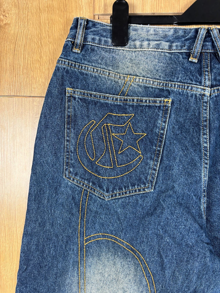 Cold Culture Baggy Blue Denim Jeans XL Wide Leg Carpenter Skater