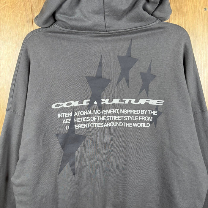 Cold Culture Washed Charcoal Oversized Hoodie Back Graphic Size M