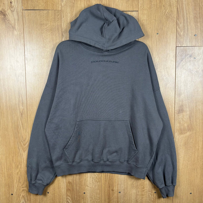 Cold Culture Washed Charcoal Oversized Hoodie Back Graphic Size M