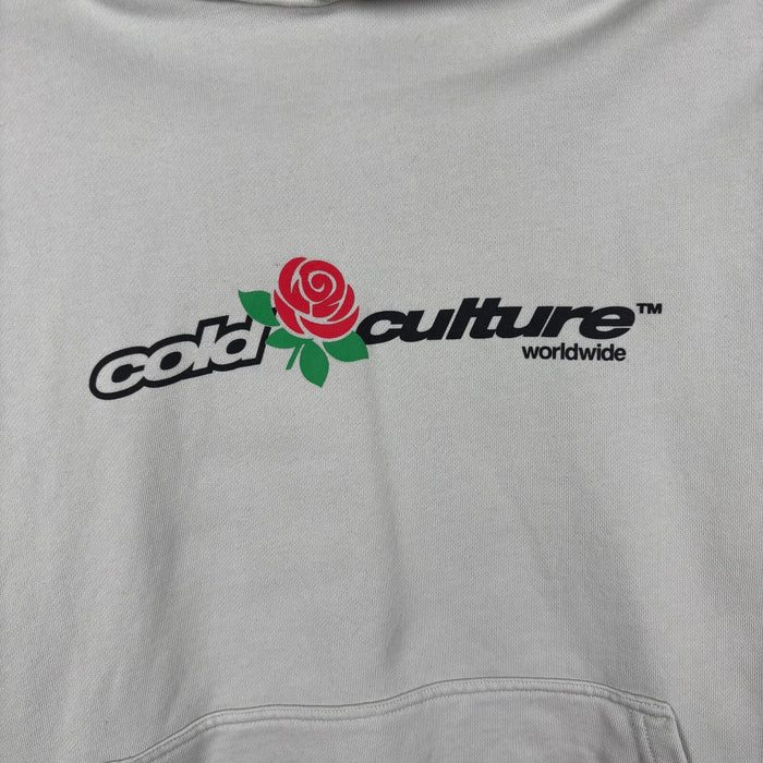 Cold Culture Worldwide Rose Hoodie Grey Oversized Pullover Size S