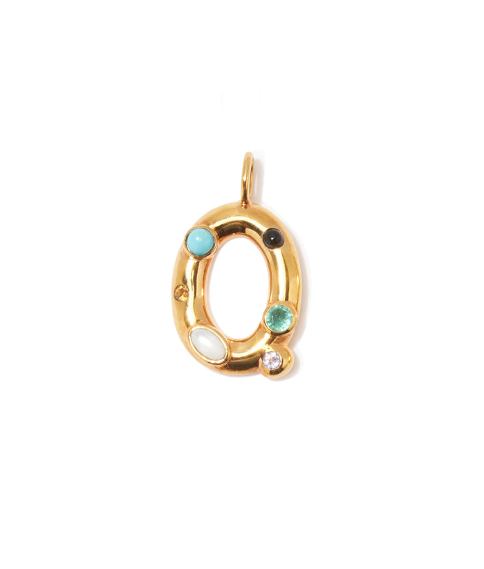 Confetti Letter “Q” Charm