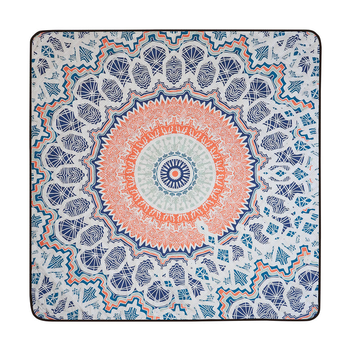 Studio shot of Nakie's picnic blanket in Sound of Summer color, displaying its lively and refreshing hue