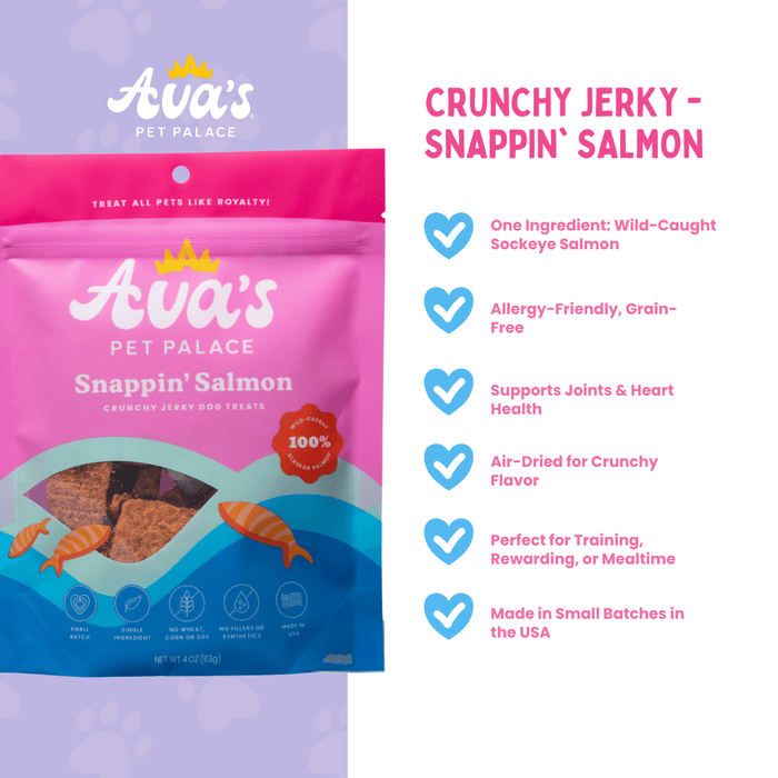 Crunchy Jerky Dog Treats - Snappin' SalmonDog TreatsFound My Animal