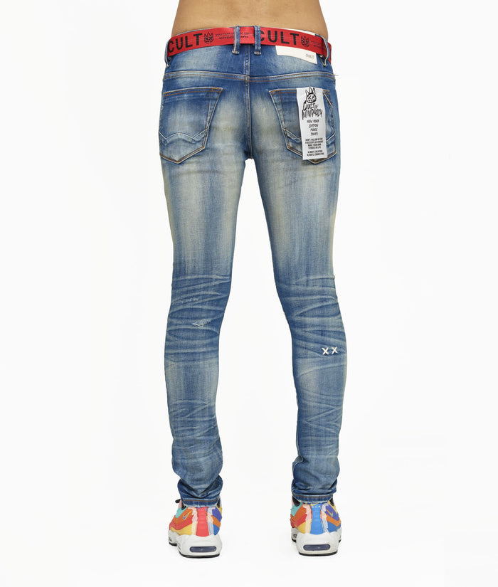 CULT PUNK SUPER SKINNY BELTED IN TYREN