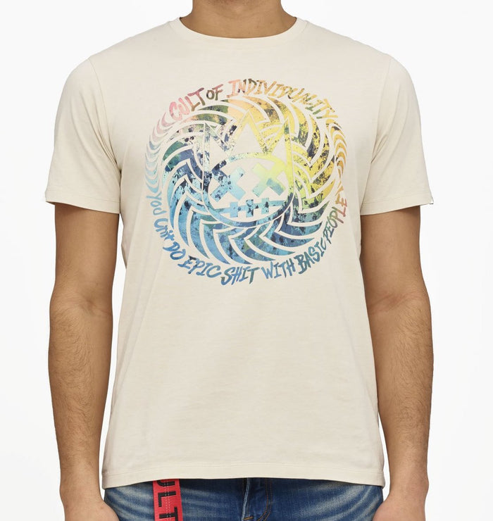 CULT "SPIRAL" IN CREAM TEE