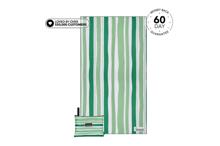 Daintree Green - Recycled Sand Free Beach Towel