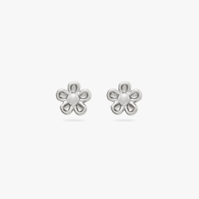 This is a pair of small silver daisy studs [pair] color:null|silver