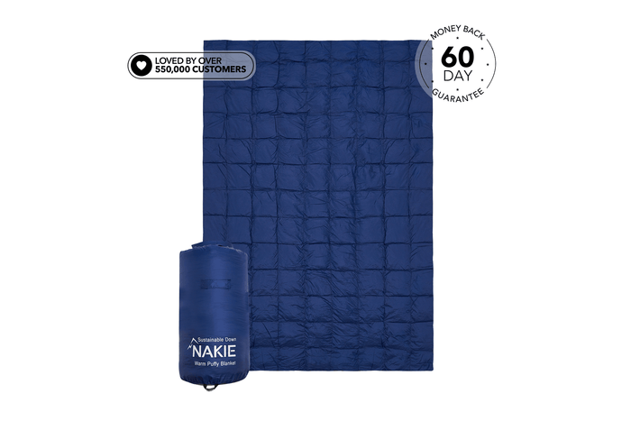 Deep Ocean Blue - Sustainable Down Puffy Blanket