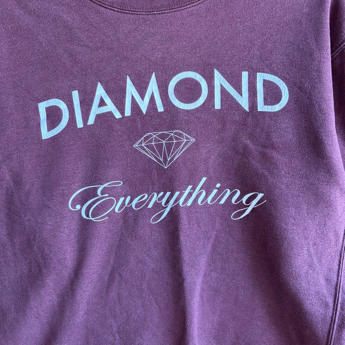 Diamond Supply Co Diamond Spell Out Crewneck Sweatshirt Burgundy Size M