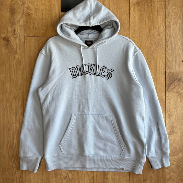 Dickies Baby Blue Embroidered Gothic Logo Hoodie Pullover Streetwear Size M