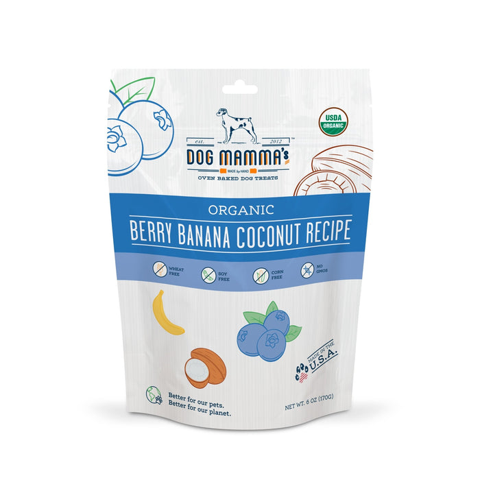 Dog Mamma's Organic Berry Banana Coconut Recipe - USDA Organic Certified Dog TreatsDog TreatsFound My Animal