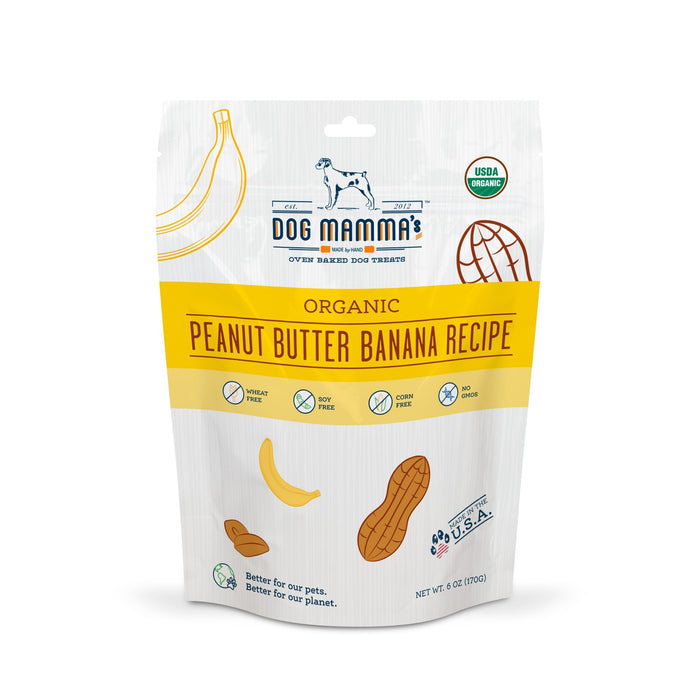 Dog Mamma's Organic Peanut Butter Banana Recipe - USDA Organic Certified Dog TreatsDog TreatsFound My Animal