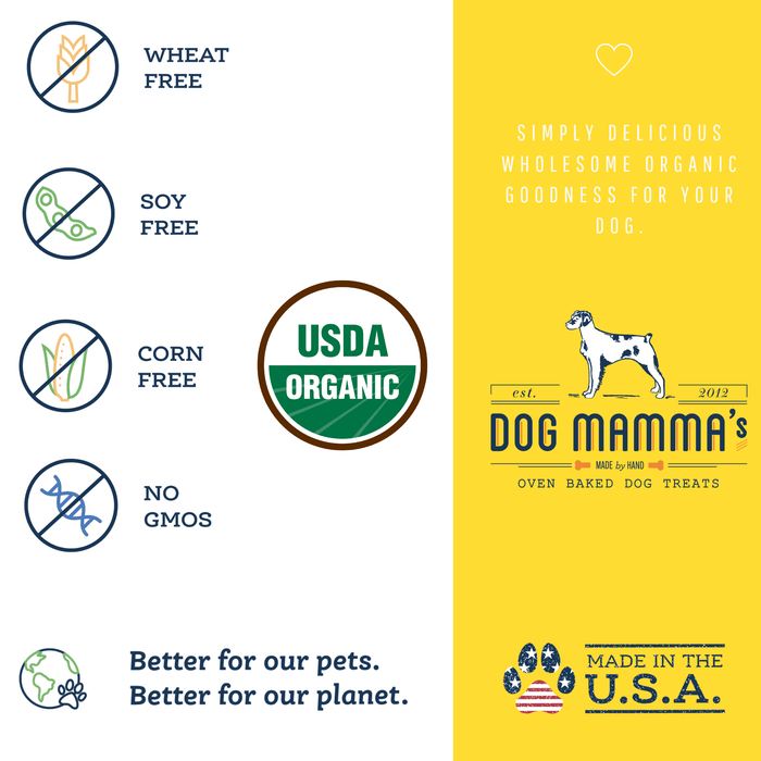 Dog Mamma's Organic Peanut Butter Banana Recipe - USDA Organic Certified Dog TreatsDog TreatsFound My Animal