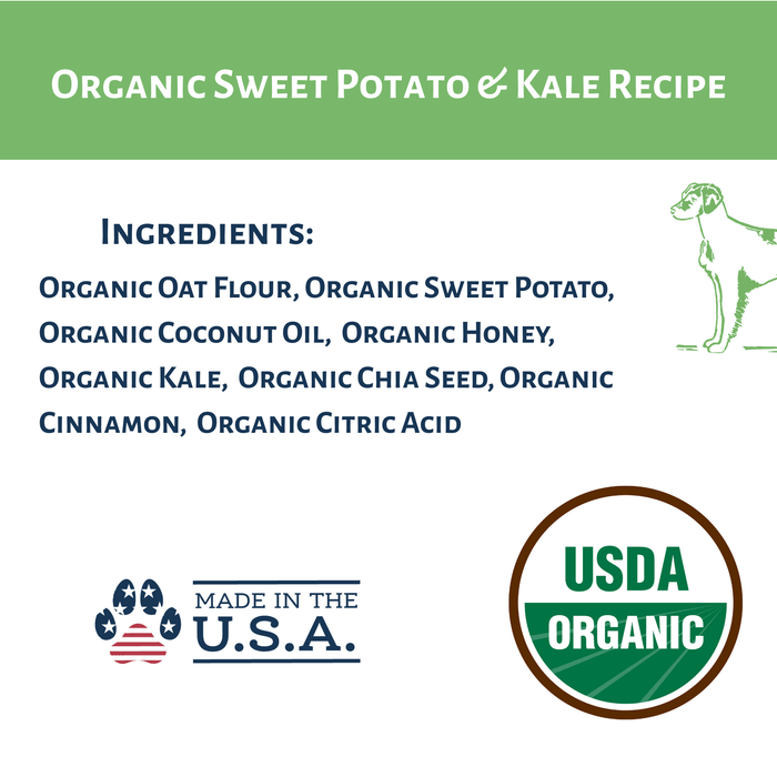 Dog Mamma's Organic Sweet Potato & Kale Recipe - USDA Organic Certified Dog TreatsDog TreatsFound My Animal