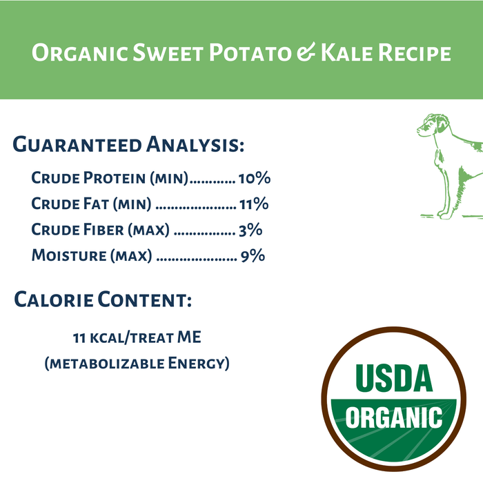 Dog Mamma's Organic Sweet Potato & Kale Recipe - USDA Organic Certified Dog TreatsDog TreatsFound My Animal