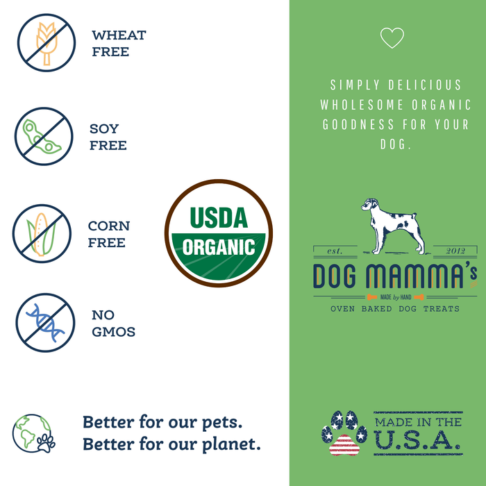 Dog Mamma's Organic Sweet Potato & Kale Recipe - USDA Organic Certified Dog TreatsDog TreatsFound My Animal