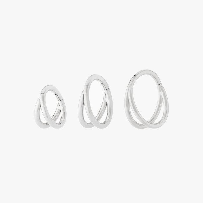 a set of the 6mm, 8mm, 10mm double clickers in silver color:null|silver