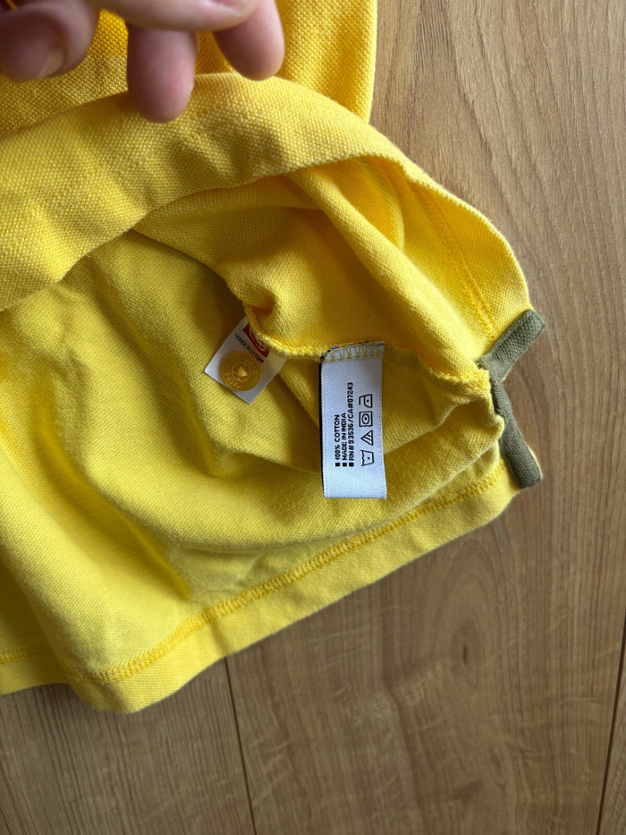 Ecko Unltd Yellow Polo Shirt Mens Large 1972 Embroidered Graphic Cotton Y2K