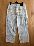 Ed Hardy x Urban Outfitters Cargo Jeans Light Wash Embroidered Dragon W30 L30