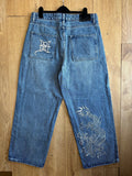 Ed Hardy x Urban Outfitters Dragon Embroidered Baggy Jeans 32W 30L