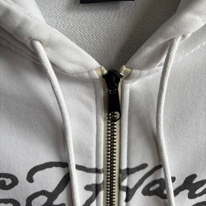 Ed Hardy x Urban Outfitters White Full Zip Hoodie Skull Graphic Y2K Size S