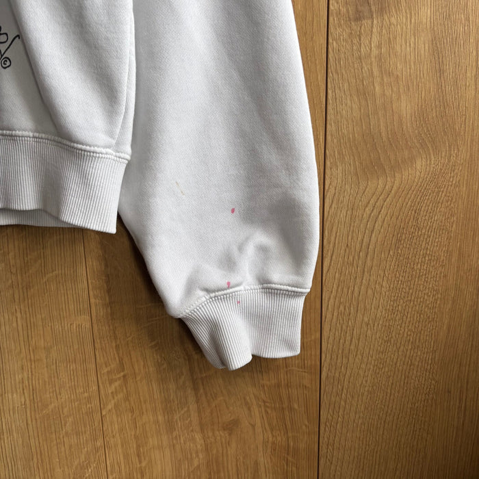 Ed Hardy x Urban Outfitters White Full Zip Hoodie Skull Graphic Y2K Size S