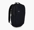 Black Pakt. backpack with two zip compartments, side pocket, and padded shoulder straps