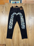 Evisu Lot 2000 Wave Daicock Selvedge Jeans W33 L34 Japanese Denim Dark Indigo