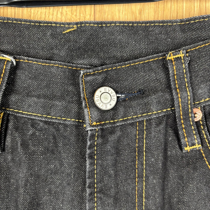 Evisu Lot 2000 Wave Daicock Selvedge Jeans W33 L34 Japanese Denim Dark Indigo