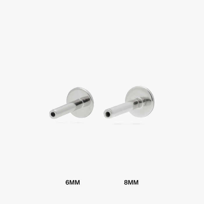set of silver flatback posts in 6mm & 8mm lengths color:null|silver