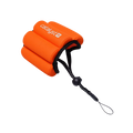 The Catalyst Case US Floating Wrist Lanyard is a bright orange foam strap with three curved sections, a black adjustable cord and toggle, and features the white ÃƒÂ¢Ã¢â€šÂ¬Ã…â€œcatalystÃƒÂ¢Ã¢â€šÂ¬Ã‚Â logo. ItÃƒÂ¢Ã¢â€šÂ¬Ã¢â€žÂ¢s designed to keep your devices afloat in water.