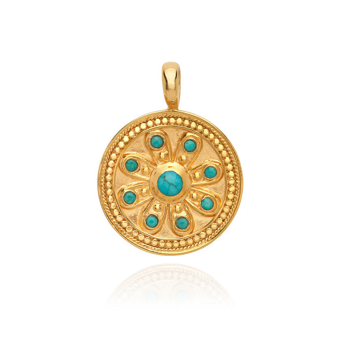 Floral Turquoise Necklace Charm
