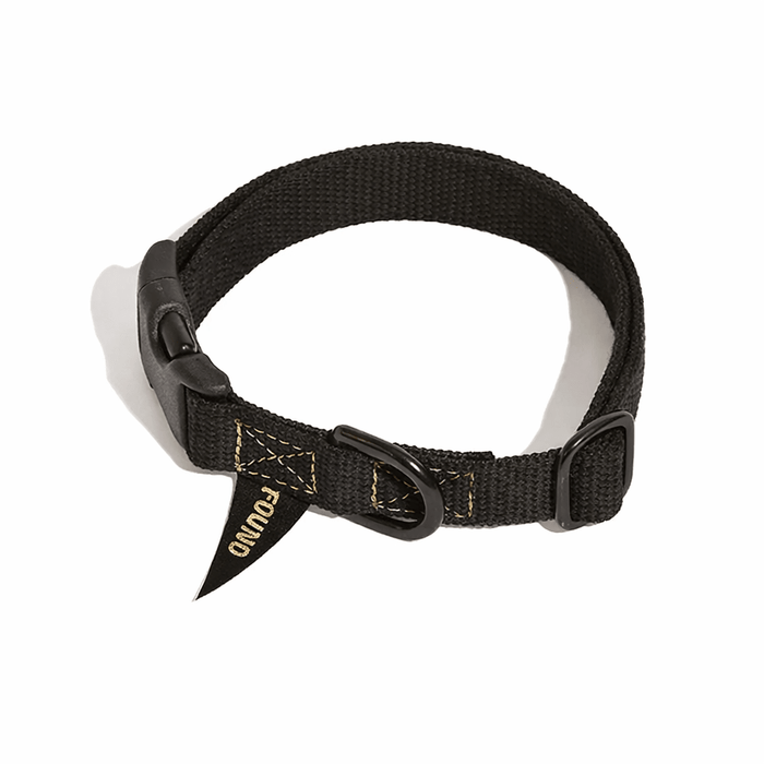 Found Classic Cotton Dog Collar | Black – Matte Black HardwareDog CollarsFound My AnimalXS